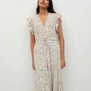 Mango Ruffled Sleeve Dress